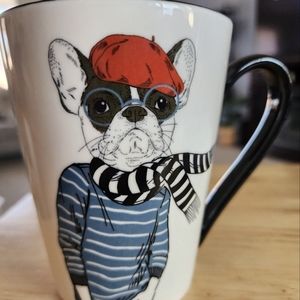 Hipster French Bull Dog adorable tall coffee mug by Signature Housewares